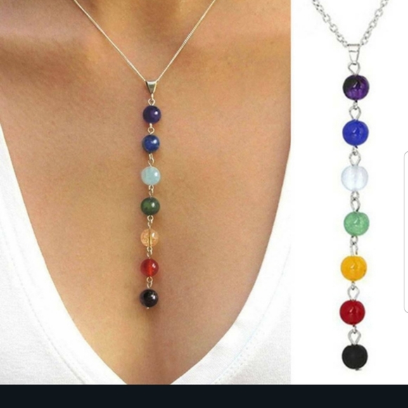 Jewelry - Pretty 7 Chakra Reiki Healing Gemstone necklace
